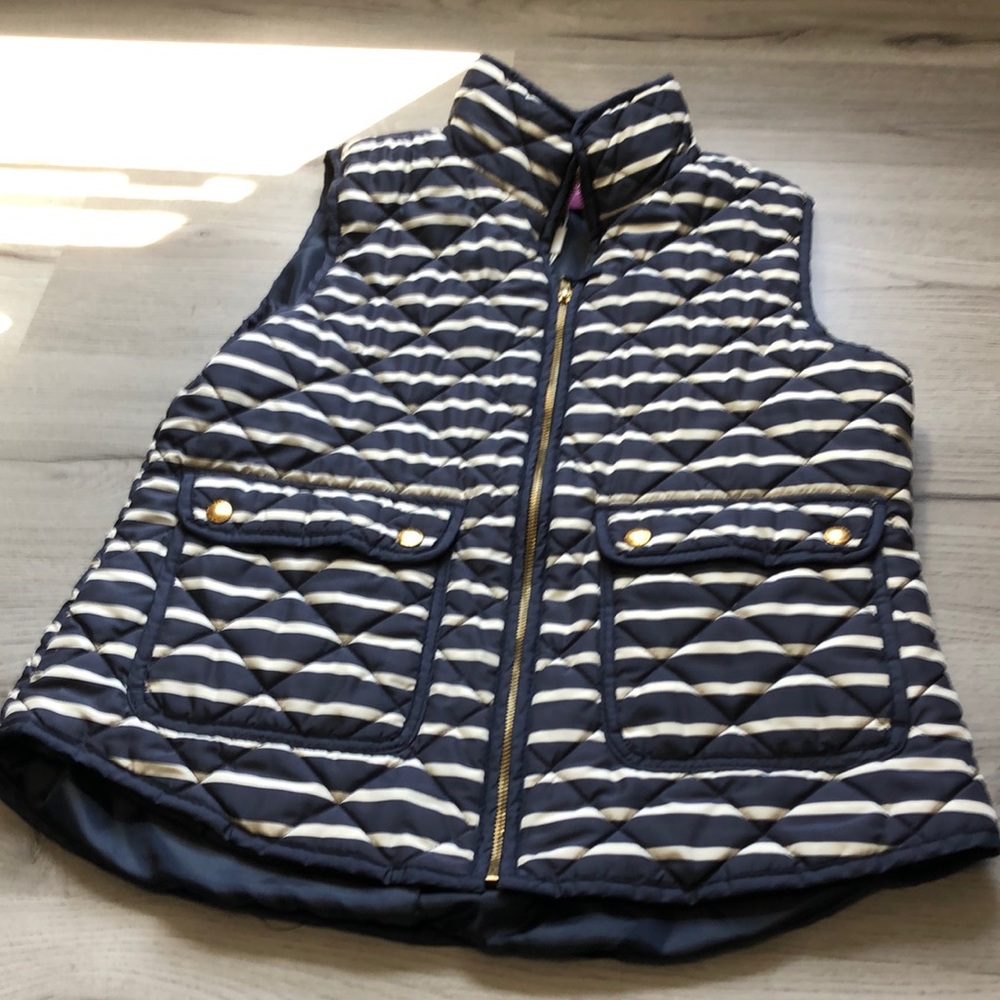 Savile Row Co Navy and White Striped Vest